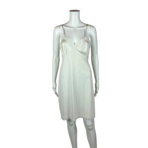 Vintage Slip Dress Women's Extra Small White Lace Trim Vanity Fair